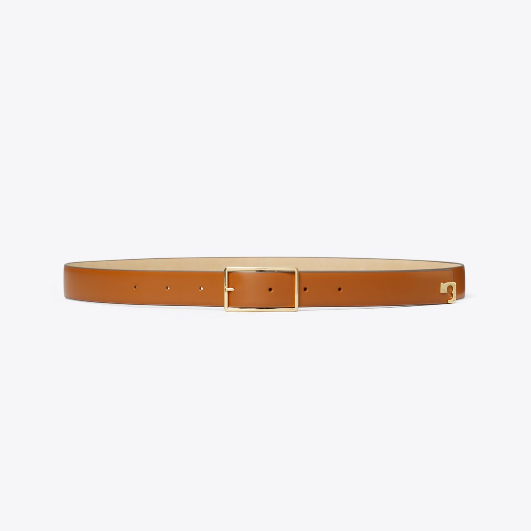 Tory Burch Gigi Belt Aged Tan / GOLD