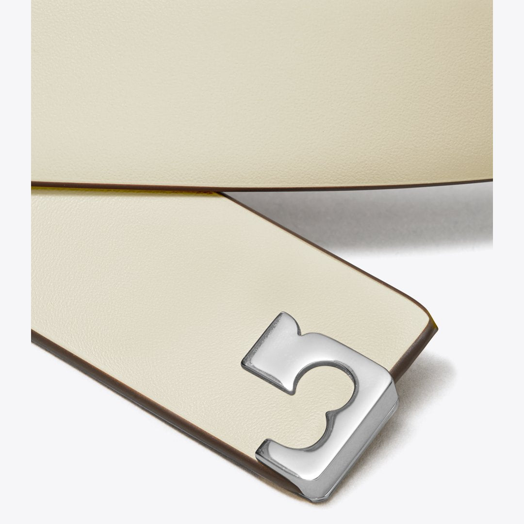 Tory Burch Gigi Belt Warm White / Silver