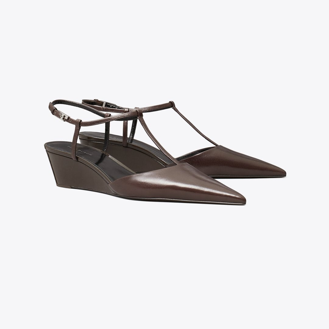 Tory Burch Gigi T-Strap Wedge Cocoa