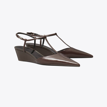 Tory Burch Gigi T-Strap Wedge Cocoa