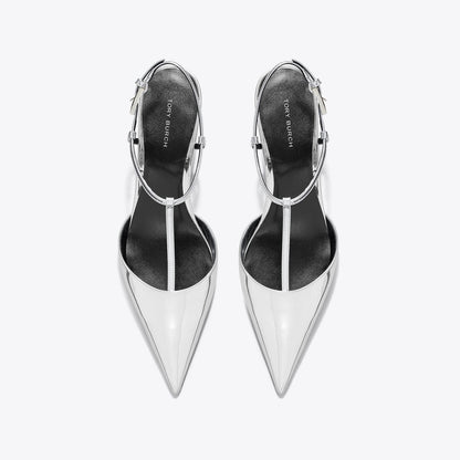 Tory Burch Gigi T-Strap Wedge PLATINUM