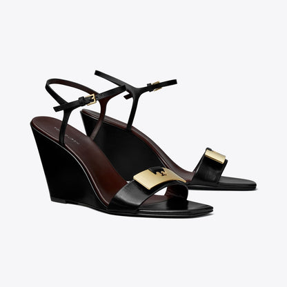 Tory Burch Gigi Wedge Sandal PERFECT BLACK / GOLD