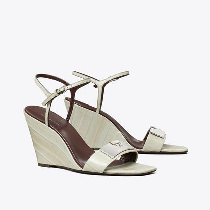 Tory Burch Gigi Wedge Sandal DRIFTWOOD / SILVER