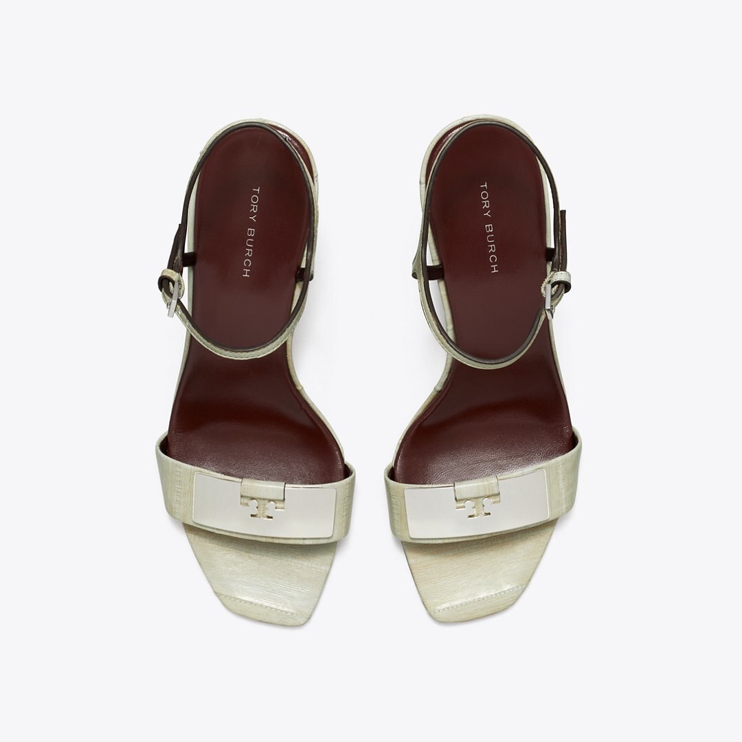 Tory Burch Gigi Wedge Sandal DRIFTWOOD / SILVER