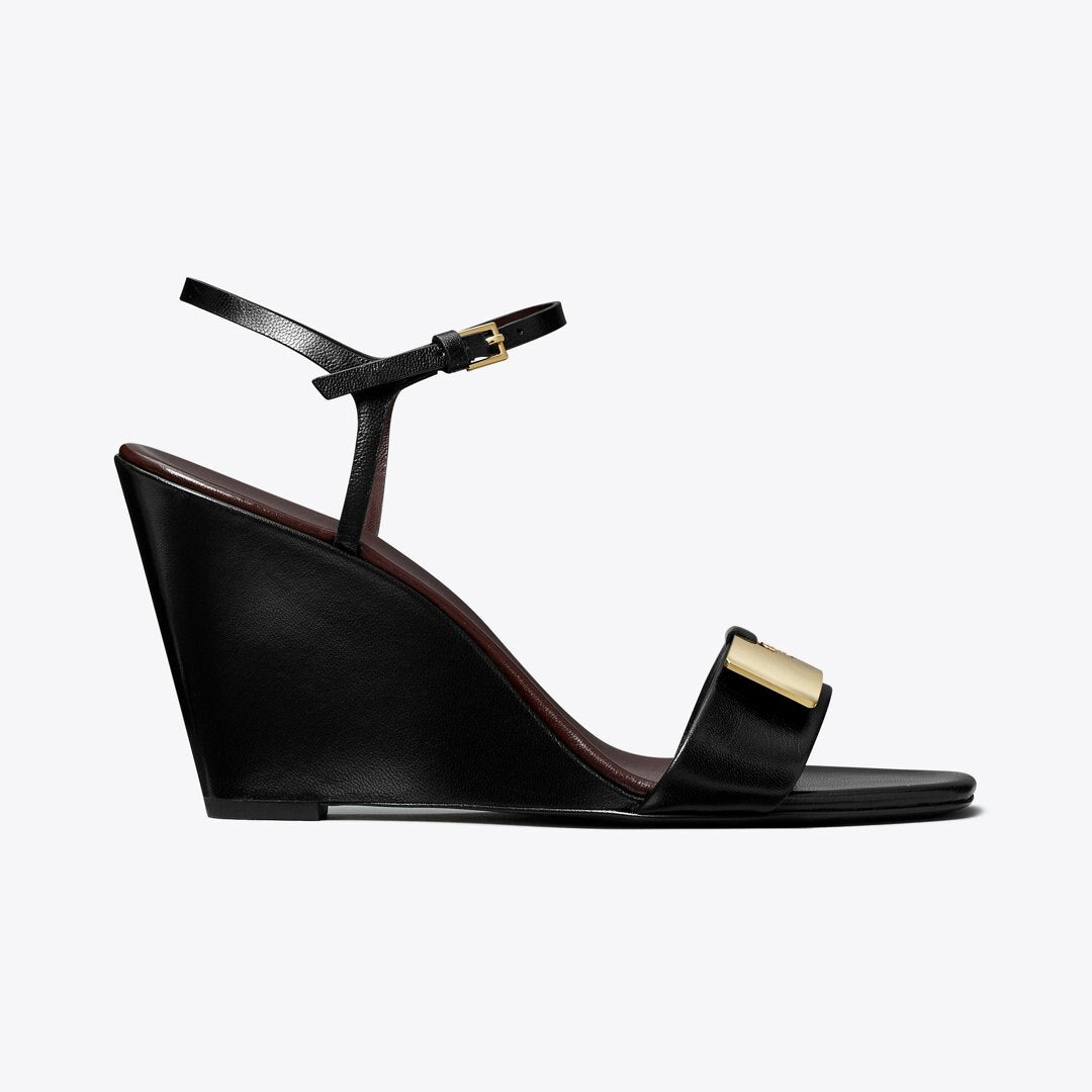 Tory Burch Gigi Wedge Sandal PERFECT BLACK / GOLD