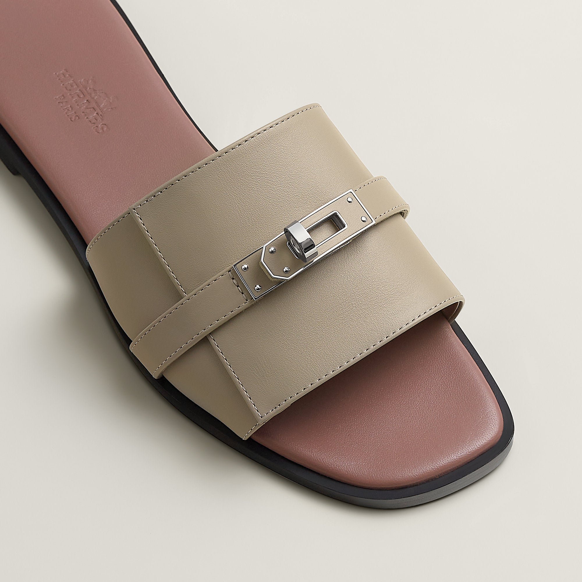 Hermes Giulia Sandal Beige Galet