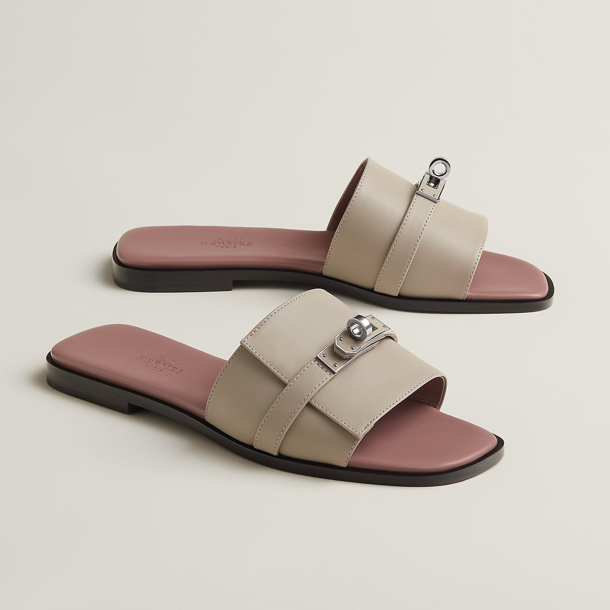  Hermes Giulia Sandal Beige Galet