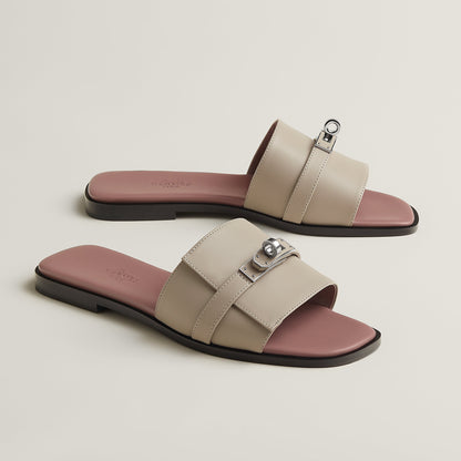  Hermes Giulia Sandal Beige Galet