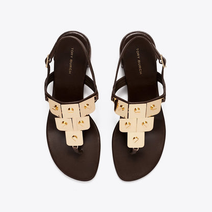 Tory Burch Gladiator Capri Heeled Sandal DARK COCOA