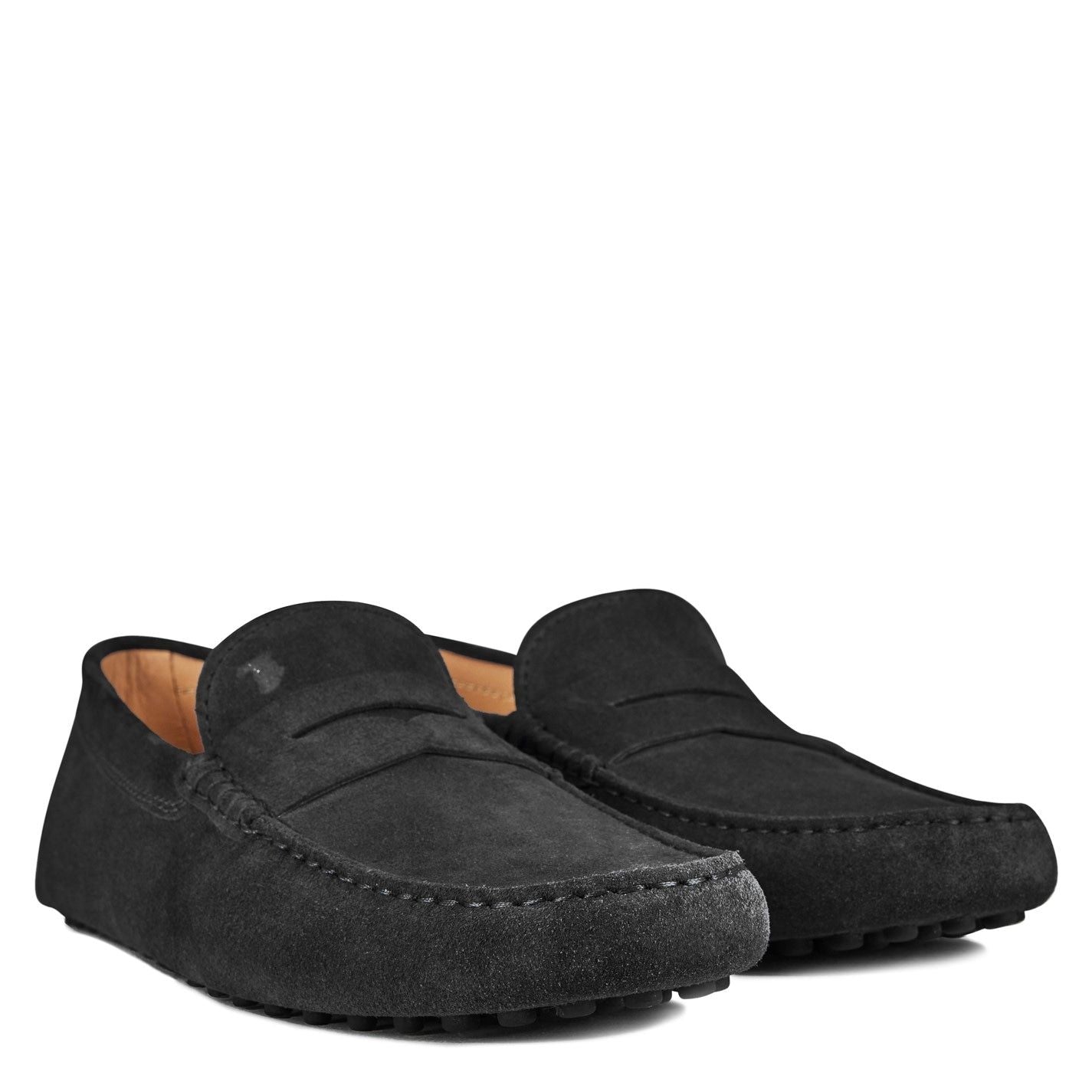  Gommino Suede Loafers Nero
