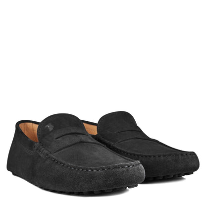  Gommino Suede Loafers Nero