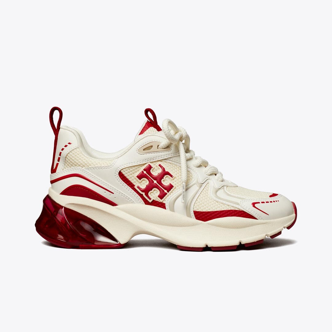 Tory Burch Good Luck Tech Trainer NEW IVORY / TORY RED