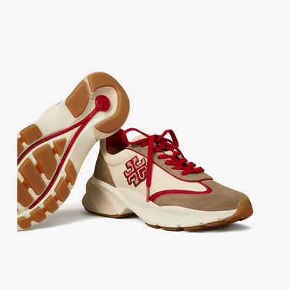 Tory Burch Good Luck Trainer New Cream / Taupe / TORY RED