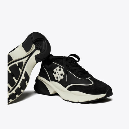 Tory Burch Good Luck Trainer PERFECT BLACK / NEW IVORY