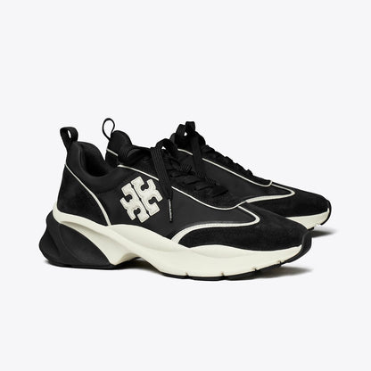 Tory Burch Good Luck Trainer PERFECT BLACK / NEW IVORY