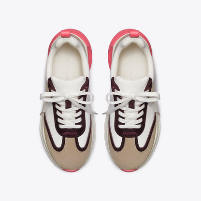 Tory Burch Good Luck Trainer NEW IVORY / Taupe / Pink
