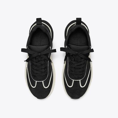 Tory Burch Good Luck Trainer PERFECT BLACK / NEW IVORY