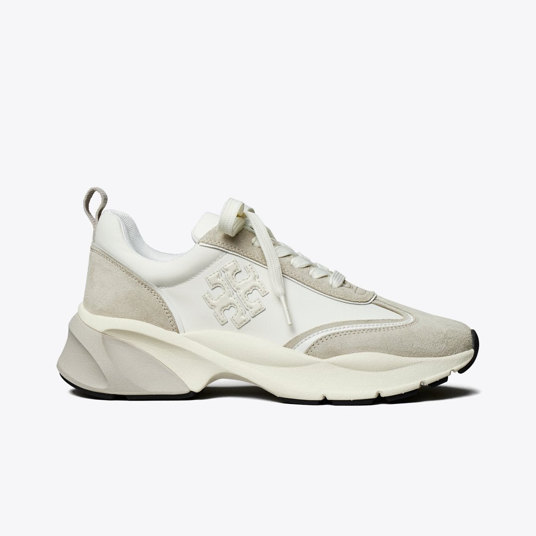Tory Burch Good Luck Trainer WHITE / FOSSIL STONE
