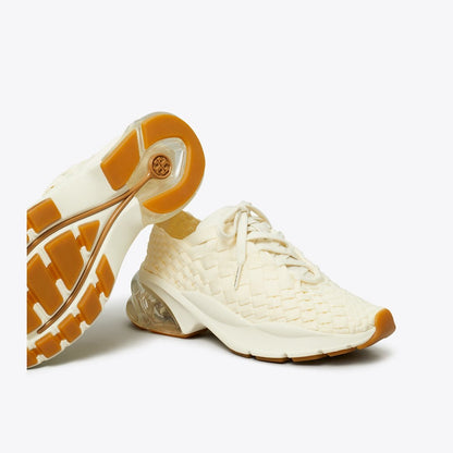 Tory Burch Good Luck Woven Trainer NEW IVORY
