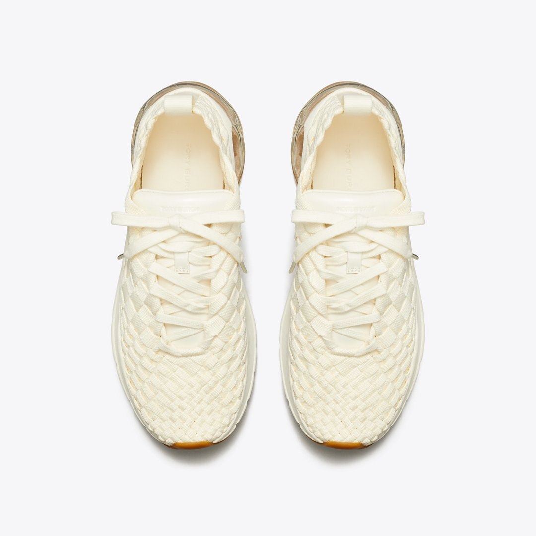 Tory Burch Good Luck Woven Trainer NEW IVORY