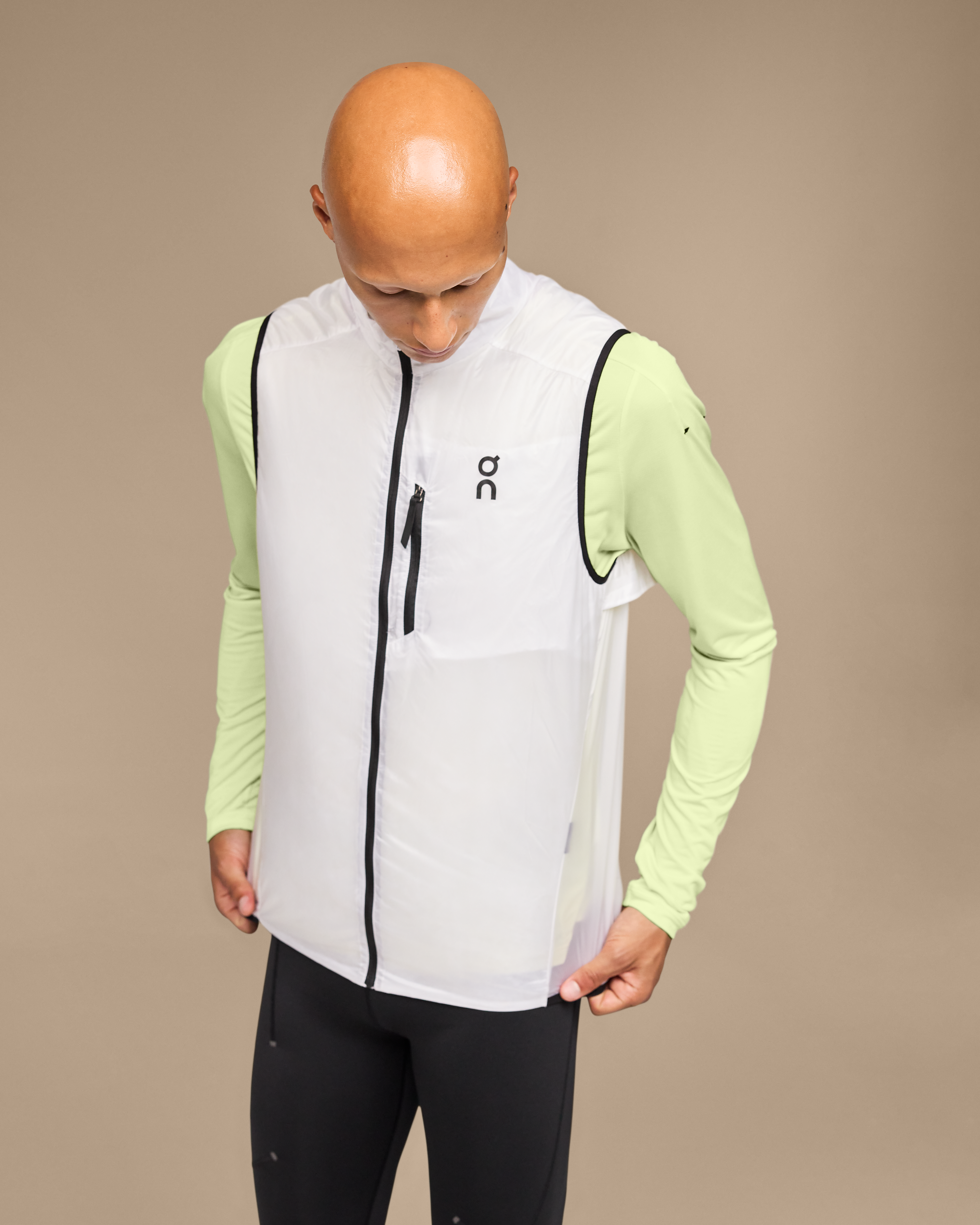 on weather vest White | Black
