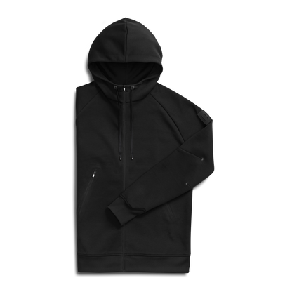 On Zipped Hoodie Black