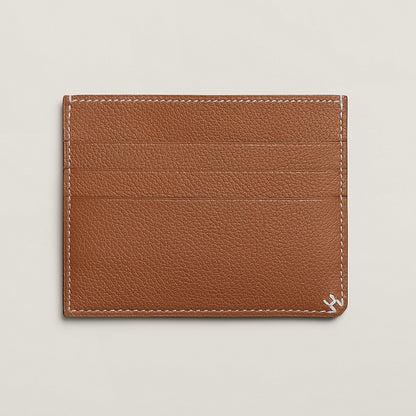  Hermes H Sellier Card Holder Caramel