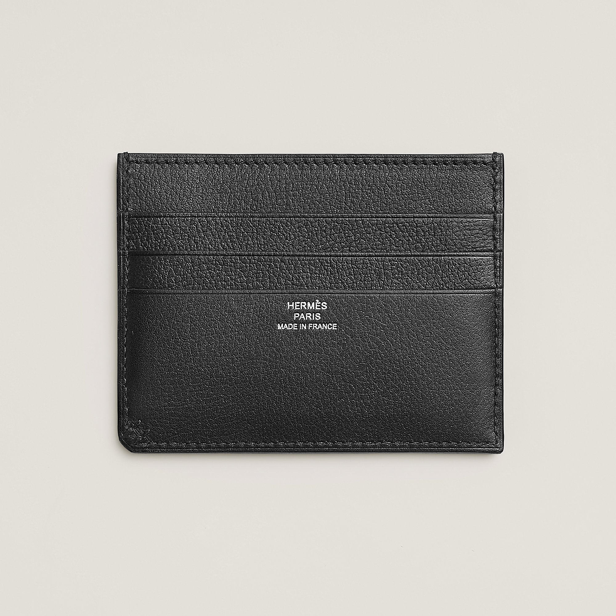  Hermes H Sellier Fil Card Holder Noir