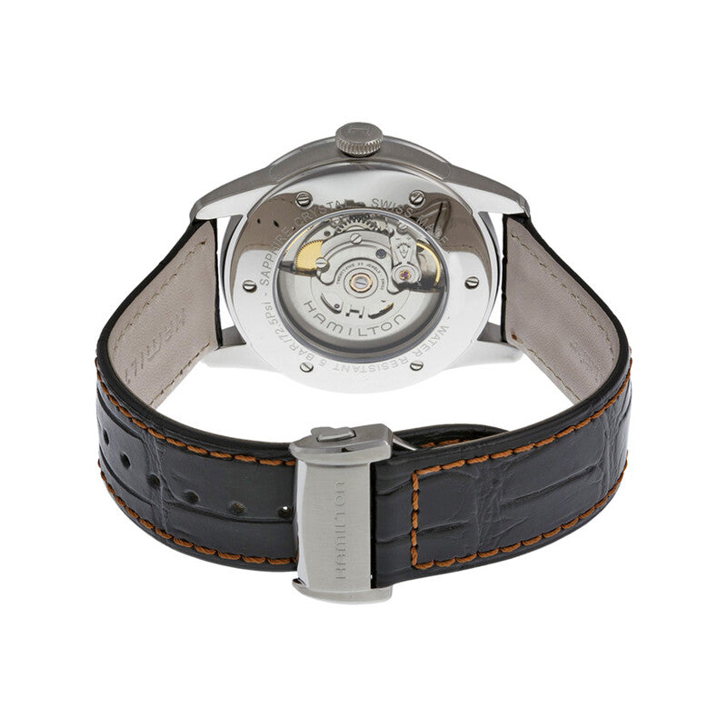 Hamilton Classic Railroad Automatic Black Dial Black Leather Mens Watch