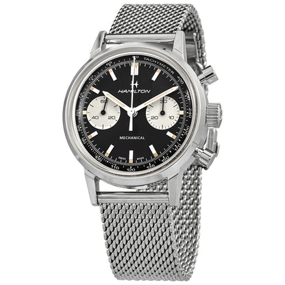 Hamilton Intra-Matic Chronograph Hand Wind Black Dial Mens Watch