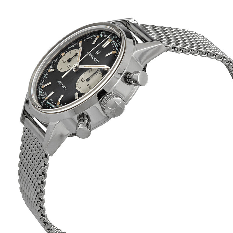 Hamilton Intra-Matic Chronograph Hand Wind Black Dial Mens Watch