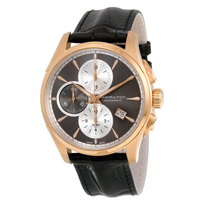 Hamilton Jazzmaster Automatic Chronograph Grey Dial Black Leather Watch