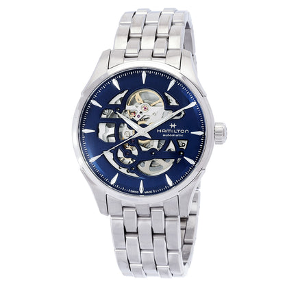 Hamilton Jazzmaster Skeleton Automatic Blue Dial Mens Watch
