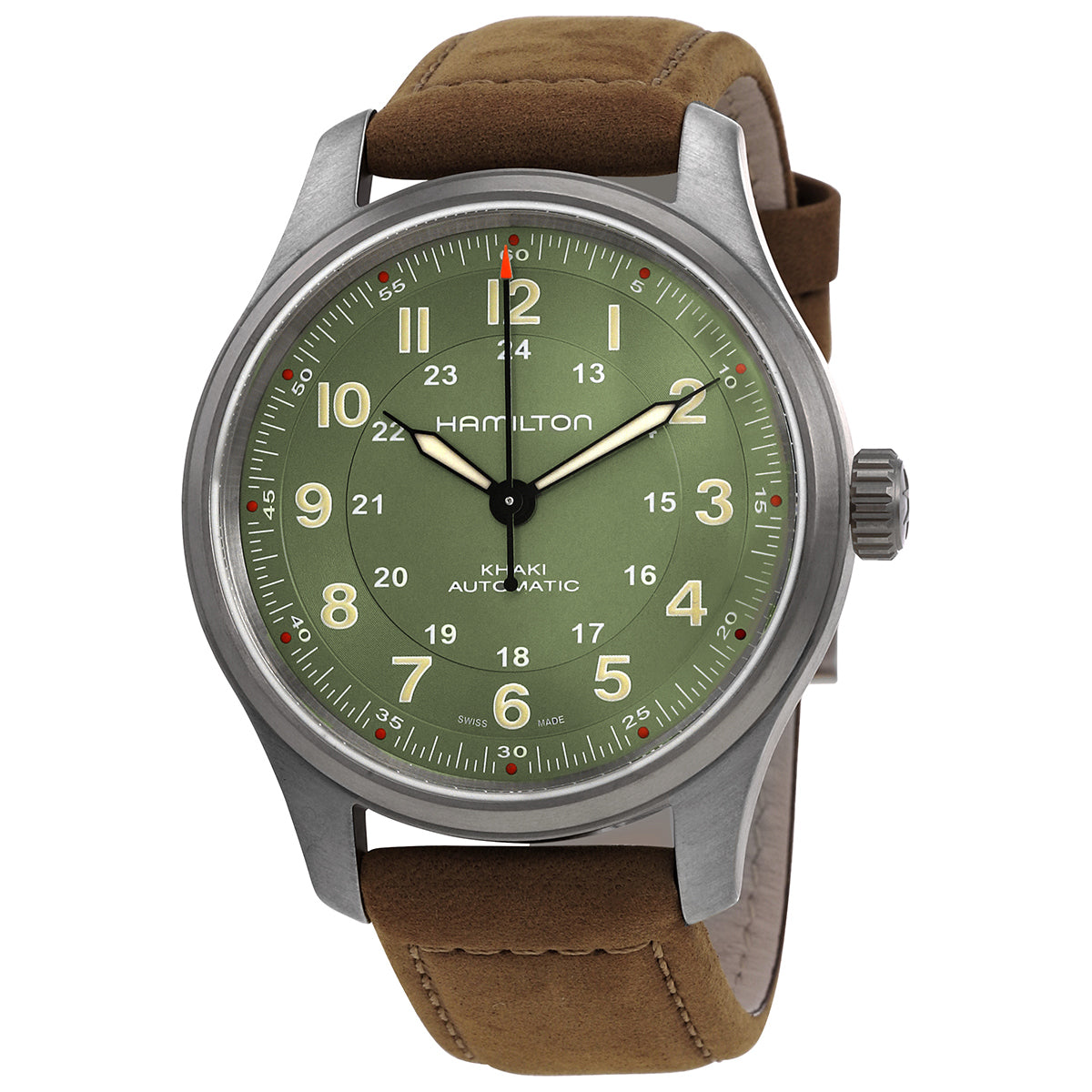 Hamilton Khaki Field Automatic Green Dial Mens Watch