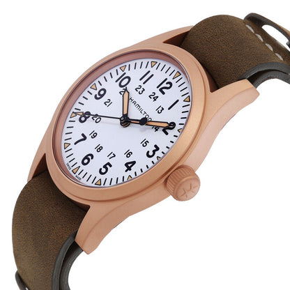 Hamilton Khaki Field Manual Wind White Dial Mens Watch