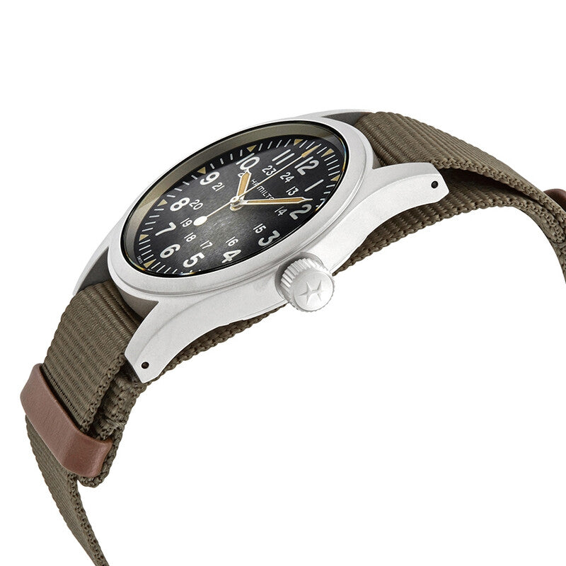 Hamilton Khaki Field Hand Wind Black Dial Mens Watch
