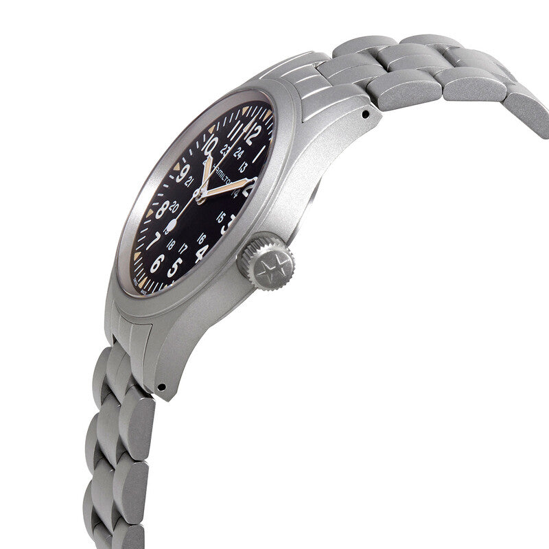 Hamilton Khaki Field Hand Wind Black Dial Mens Watch