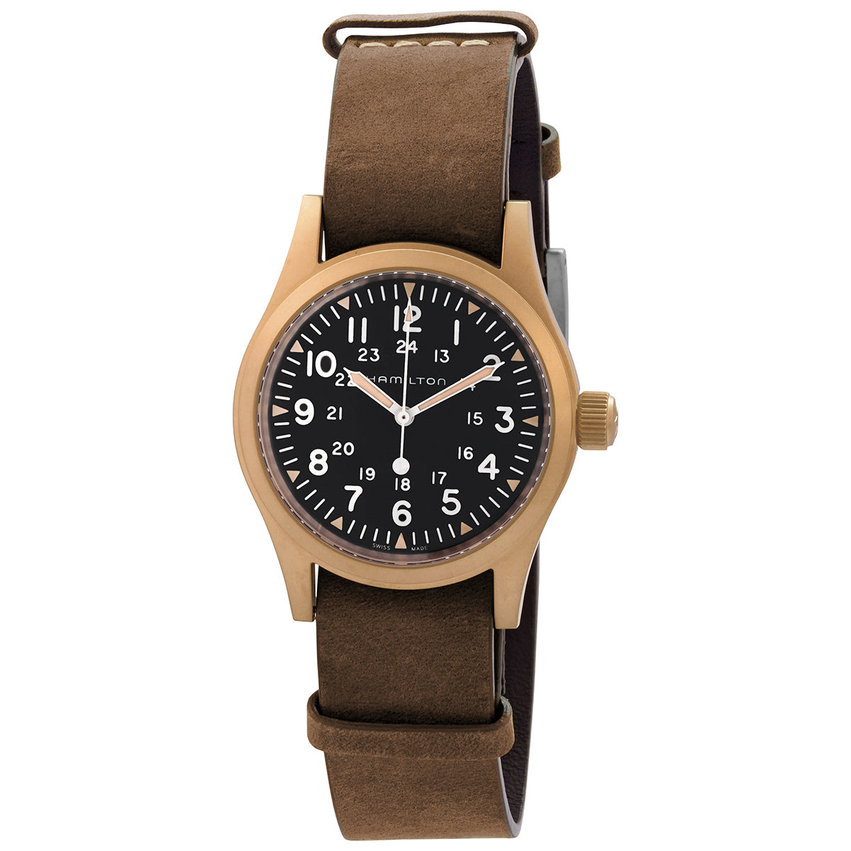 Hamilton Khaki Field Hand Wind Black Dial Mens Watch