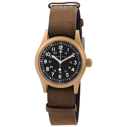 Hamilton Khaki Field Hand Wind Black Dial Mens Watch
