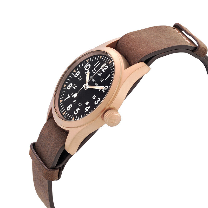 Hamilton Khaki Field Hand Wind Black Dial Mens Watch
