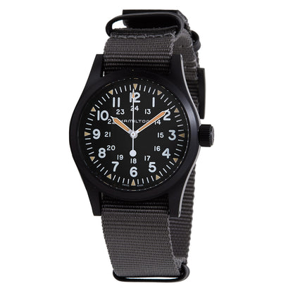 Hamilton Khaki Field Hand Wind Black Dial Mens Watch