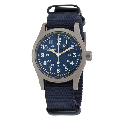 Hamilton Khaki Field Manual Wind Blue Dial Mens Watch