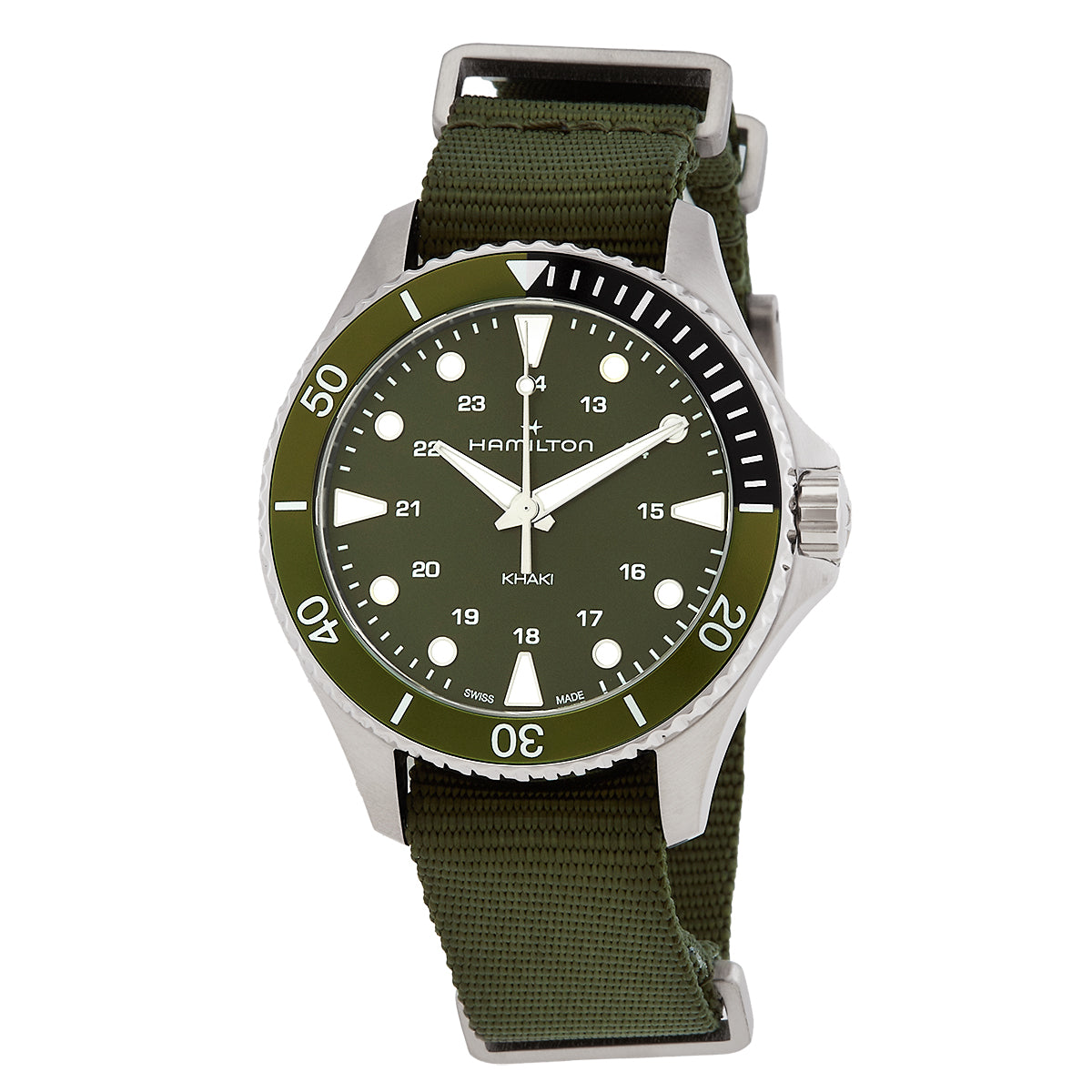 Hamilton Khaki Navy Scuba Quartz Green Dial Watch