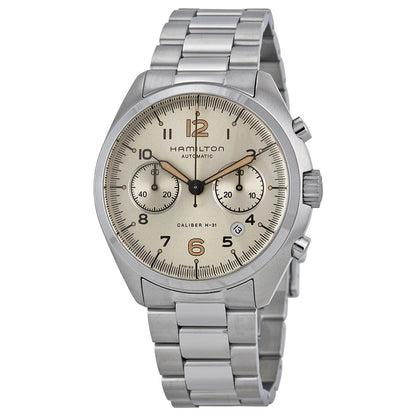 Hamilton Khaki Pilot Pioneer Chronograph Automatic Ivory Dial Mens Watch