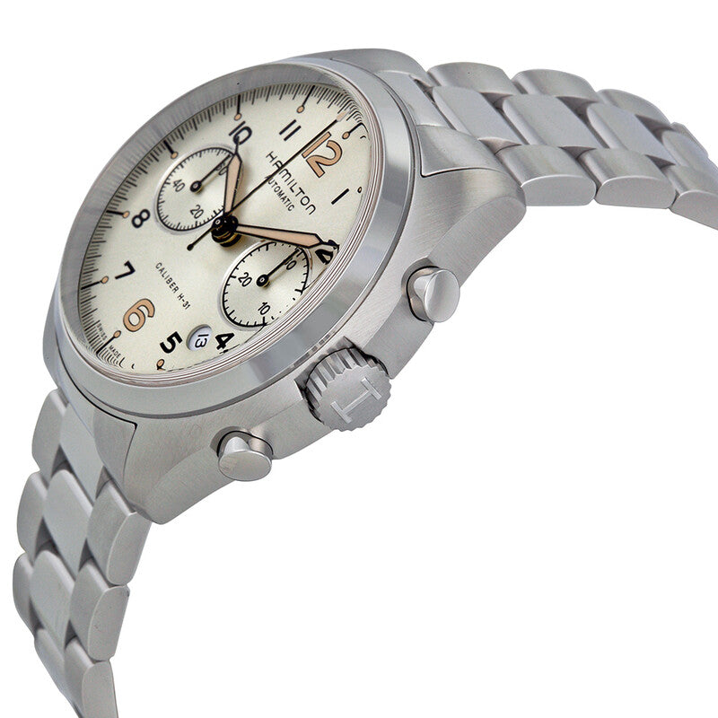 Hamilton Khaki Pilot Pioneer Chronograph Automatic Ivory Dial Mens Watch