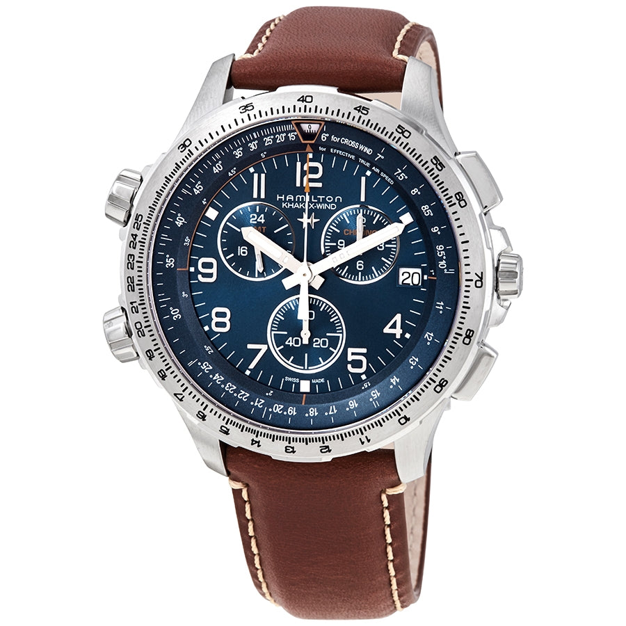 Hamilton Khaki X-Wind Chronograph Quartz Blue Dial Mens Watch