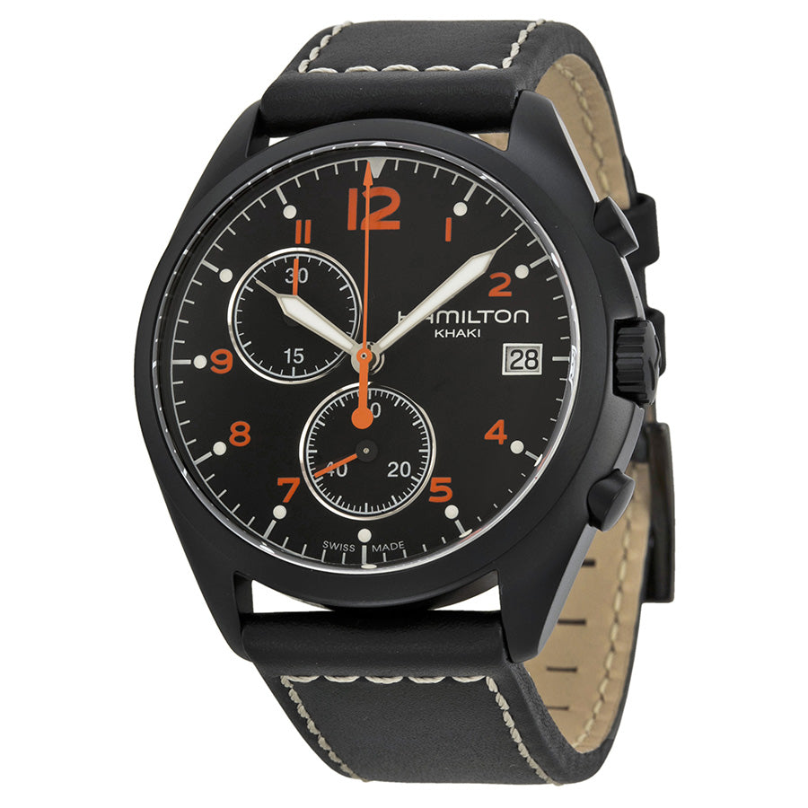 Hamilton Pilot Pioneer Chronograph Black Dial Mens Watch