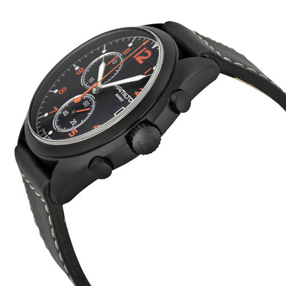 Hamilton Pilot Pioneer Chronograph Black Dial Mens Watch