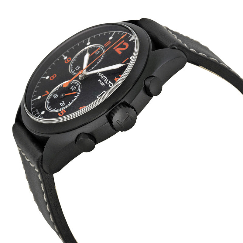 Hamilton Pilot Pioneer Chronograph Black Dial Mens Watch