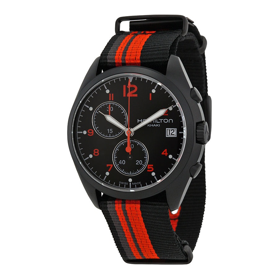 Hamilton Pilot Pioneer Chronograph Black Dial Mens Watch